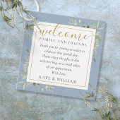 Dusty Blue Foliage Wedding Begrüßungsbeutel Geschenkanhänger