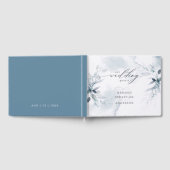 Dusty Blue Foliage Wedding Guest Book Gästebuch (Voll)