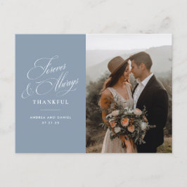 Dusty Blue Forever und immer Hochzeit Vielen Dank Postkarte