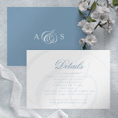 Dusty Blue Formal Wedding Card Begleitkarte