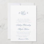 Dusty Blue Formal Wedding Einladung (Vorderseite)