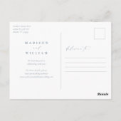 Dusty Blue Foto Arch Save the Date Postkarte (Rückseite)