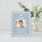 Dusty Blue Foto Boy Confirmation (Stehend Vorderseite)