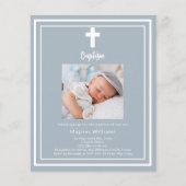 Dusty Blue Foto Boy Taufe (Vorderseite)