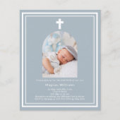 Dusty Blue Foto Boy Taufe (Vorderseite)