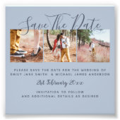 Dusty Blue FOTO Collage Save the Dates Wedding (Vorne)