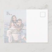 Dusty Blue Foto Modernes Save the Date Postkarte (Rückseite)