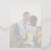 Dusty Blue Foto Overlay Save the Date Gold Folieneinladung (Rückseite)