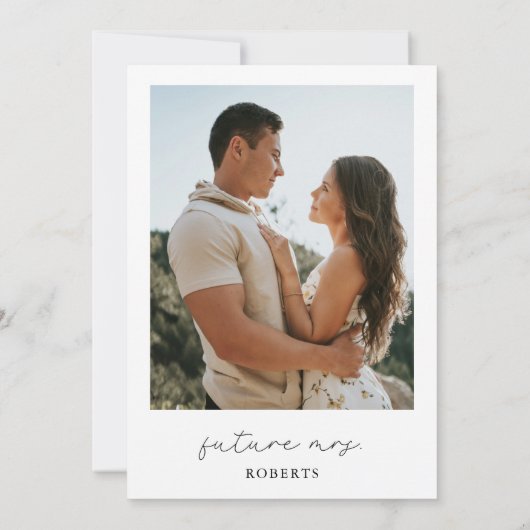 Dusty Blue Foto Petals & Prosecco Brautparty Einladung (Rückseite)