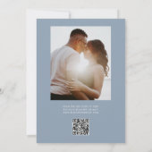 Dusty Blue Foto Qr Code Brautparty Einladung (Rückseite)
