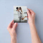 Dusty Blue Foto QR Code Budget Einladung Hochzeit Flyer (Gruppe)