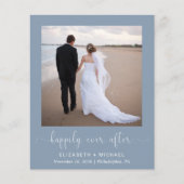 Dusty Blue Foto QR Code Hochzeitsempfang Einladung (Vorderseite)