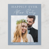 Dusty Blue Foto QR Code Hochzeitsempfang Einladung (Vorderseite)