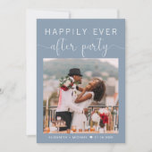 Dusty Blue Foto QR Code Hochzeitsempfang Einladung (Vorderseite)