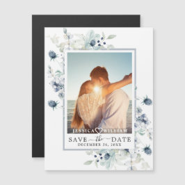 Dusty Blue FOTO Save the Date Magnetkarte
