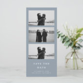 Dusty Blue Foto Strip QR Code Wedding (Stehend Vorderseite)