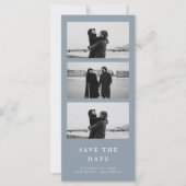 Dusty Blue Foto Strip QR Code Wedding (Vorderseite)