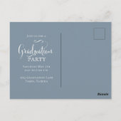 Dusty Blue Foto Watercolor Blush Abschluss Postkarte (Rückseite)