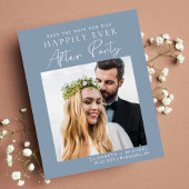 Dusty Blue Foto Wedding Reception Save the Date