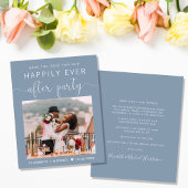 Dusty Blue Foto Wedding Reception Save the Date