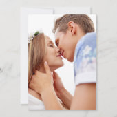Dusty Blue Foto Wedding Save the Date (Rückseite)