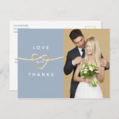 Dusty Blue Foto Wedding Vielen Dank Postkarte (Vorne/Hinten)