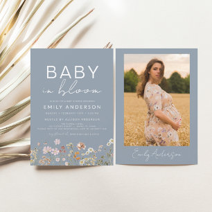Dusty Blue Foto Wildblume Baby in Blütendusche