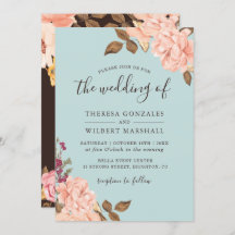 Dusty Blue Französisch Landschaft Blush Floral Wed