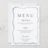Dusty Blue French Estate Wedding Menu Card Einladung (Vorderseite)