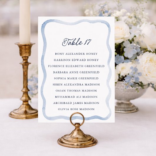 Dusty Blue French Estate Wedding Seating Card  Einladung