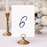Dusty Blue French Stripe Wedding Table Number 6 Einladung<br><div class="desc">Elevate your reception décor with this elegant Dusty Blue French Stripe Table Number 6, designed in a refined minimalist estate style. Featuring hand-painted watercolor vertical stripes on the reverse and a modern calligraphic numeral on the front, this table number blends timeless sophistication with soft European charm. Perfect for: • French...</div>
