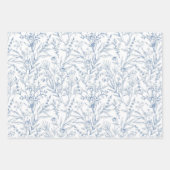 Dusty Blue French Toile Chinoiserie Wrapping Paper Geschenkpapier Set (Vorderseite)