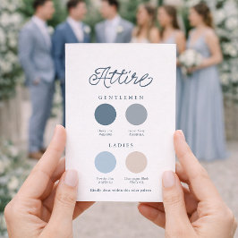 Dusty Blue French Wedding Attire Card  Einladung