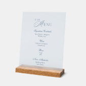 Dusty Blue Frosted Acrylic Wedding Bar Menu Sign Acrylschild (Winkel)