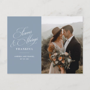 Dusty Blue Für immer und ewig Hochzeits-Dankeschön Postkarte