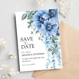Dusty Blue Garden Blume Elegante Hochzeit Save The Date