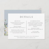 Dusty Blue Garden Blumenzwiebeldetails Einladung (Vorne/Hinten)