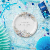 Dusty Blue Garden Floral Brautparty Pappteller (Party)