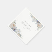 Dusty Blue Garden Floral Brautparty Serviette (Ecke)