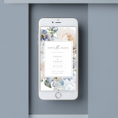 Dusty Blue Garden Floral Foto Save The Date