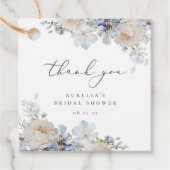 Dusty Blue Garden Floral Vielen Dank Geschenkanhänger (Vorderseite)