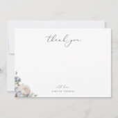 Dusty Blue Garden Floral Vielen Dank Mitteilungskarte (Vorderseite)