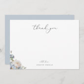 Dusty Blue Garden Floral Vielen Dank Mitteilungskarte (Vorne/Hinten)