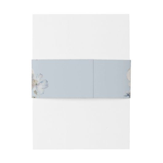 Dusty Blue Garden Floral Wedding Einladungsbanderole (Rückseitenbeispiel)