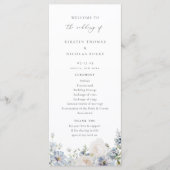 Dusty Blue Garden Floral Wedding Programm (Vorderseite)
