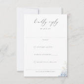 Dusty Blue Garden Floral Wedding RSVP Karte (Vorderseite)