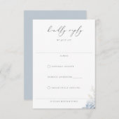 Dusty Blue Garden Floral Wedding RSVP Karte (Vorne/Hinten)