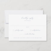 Dusty Blue Garden Floral Wedding RSVP Karte (Vorderseite)