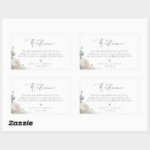 Dusty Blue Garden Floral Willkommen Rechteckiger Aufkleber (Blatt)