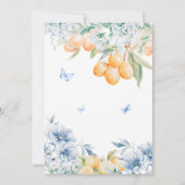 Dusty Blue Garden Tee Party Lemon Brautparty Einladung (Rückseite)